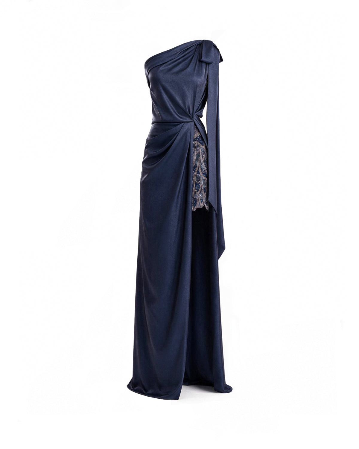 One-Shoulder Slit Dress