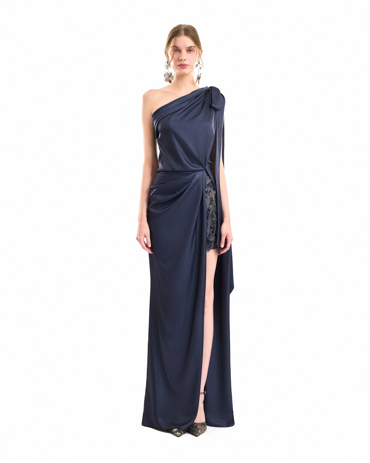 One-Shoulder Slit Dress