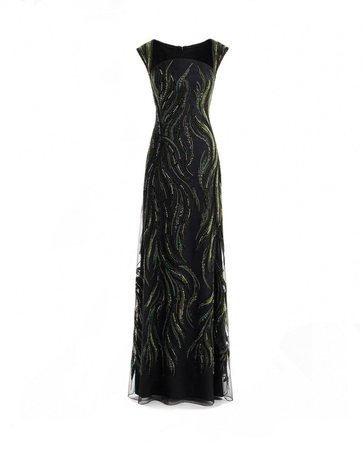 Wide-Strap Beaded Dress