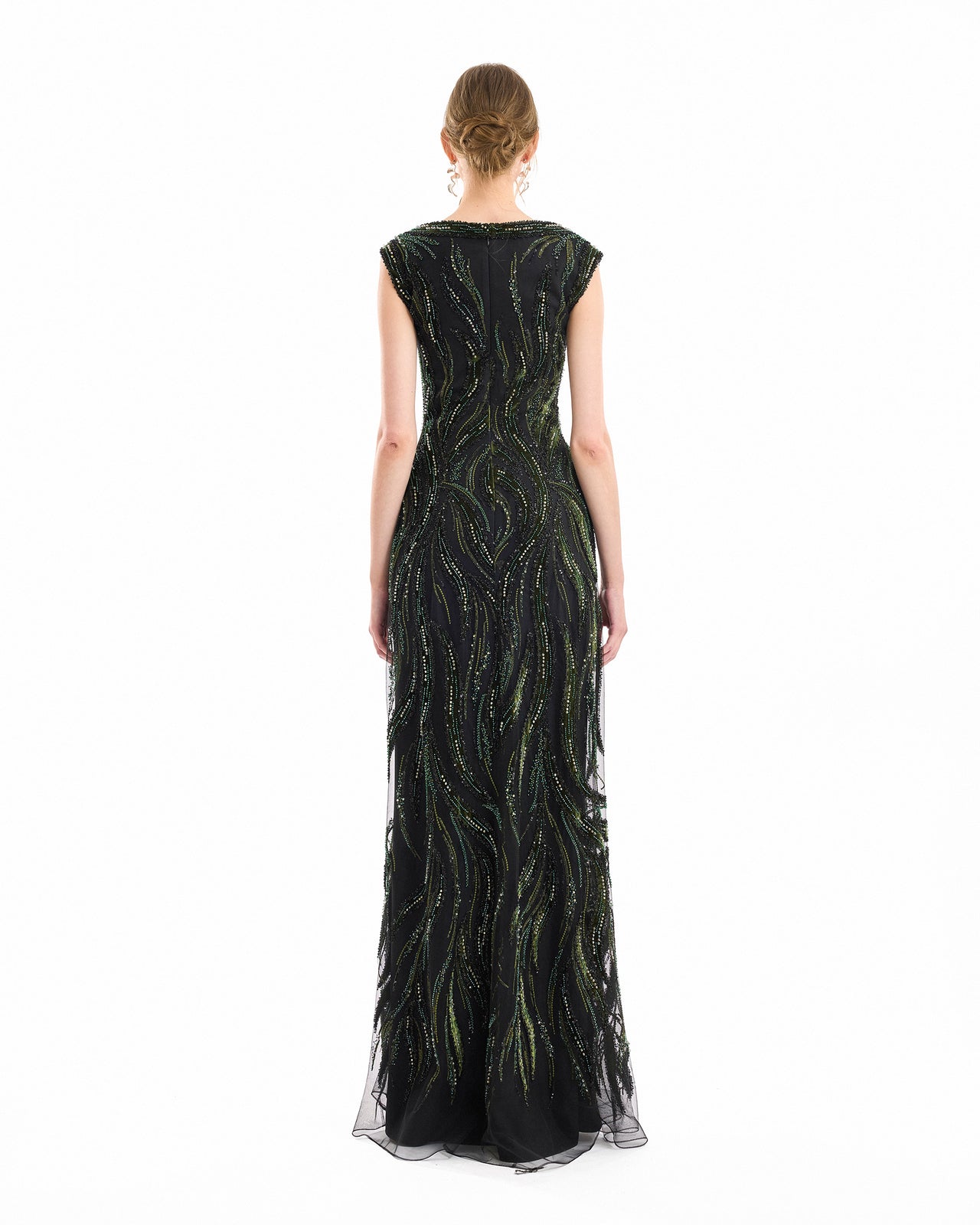 Wide-Strap Beaded Dress