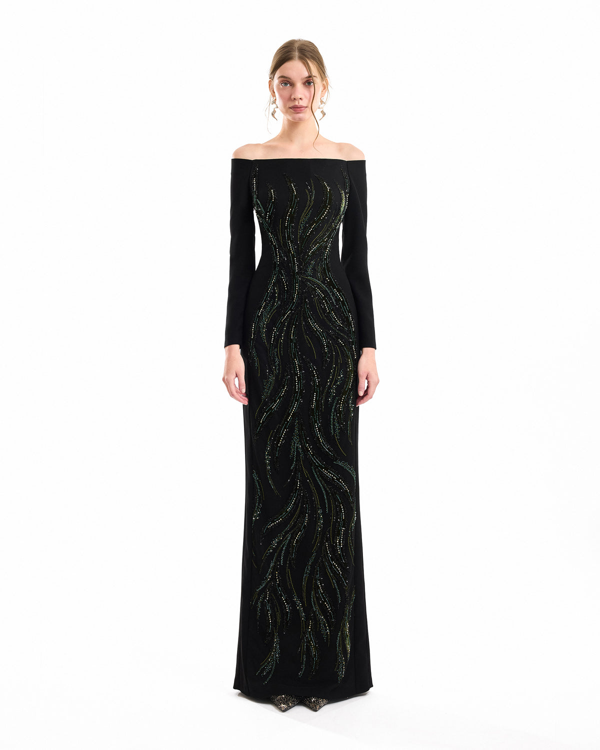 Off-Shoulder Beaded Dress