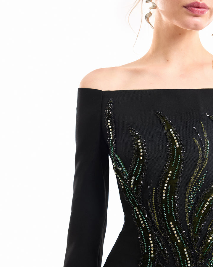 Off-Shoulder Beaded Dress