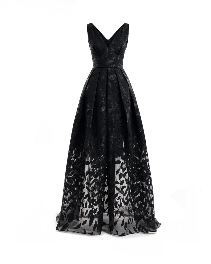 V-Neck Jacquard Dress