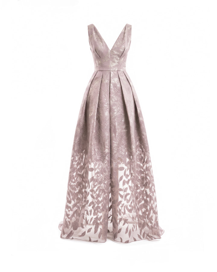 V-Neck Jacquard Dress