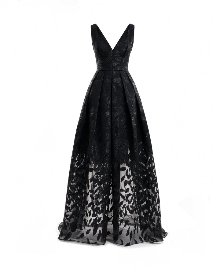 V-Neck Jacquard Dress