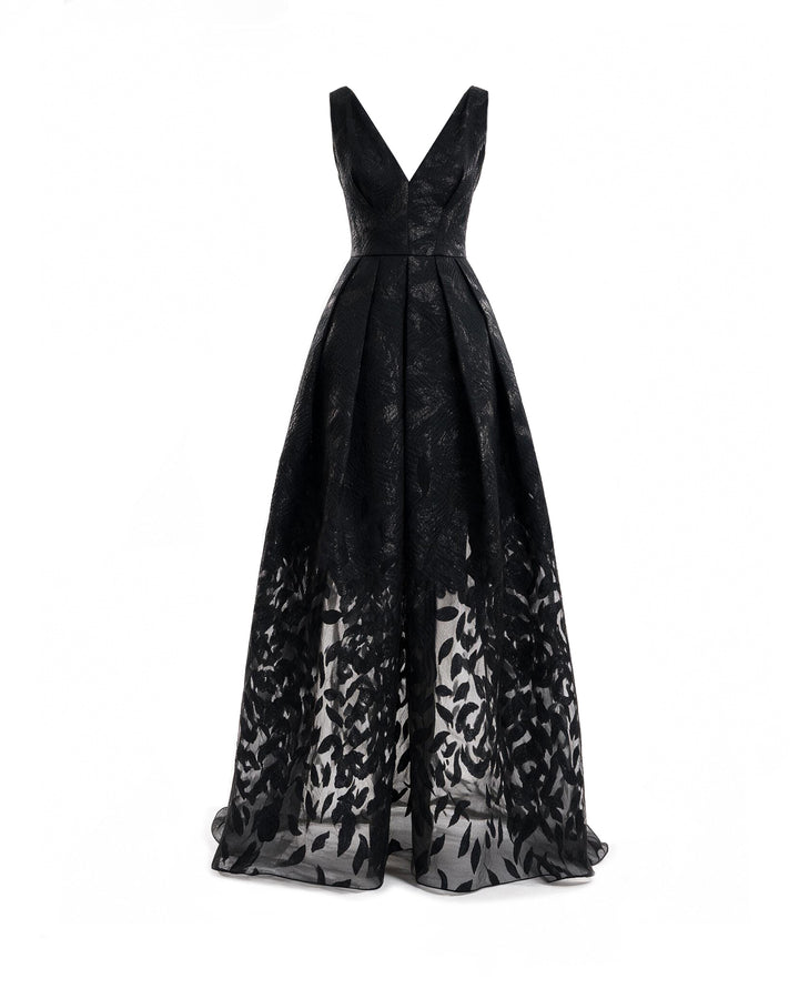 V-Neck Jacquard Dress