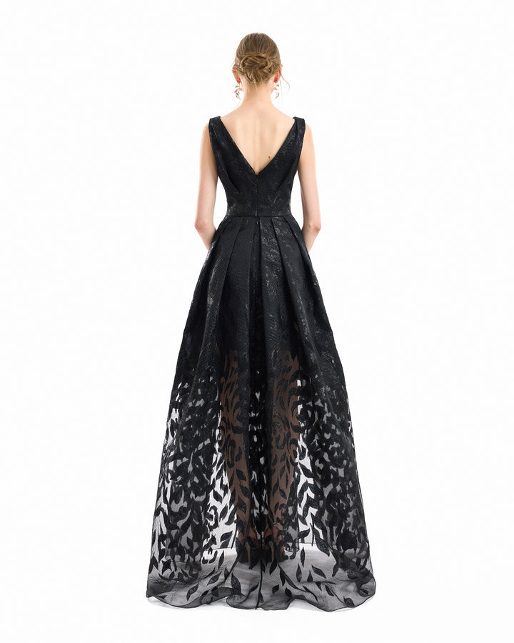 V-Neck Jacquard Dress