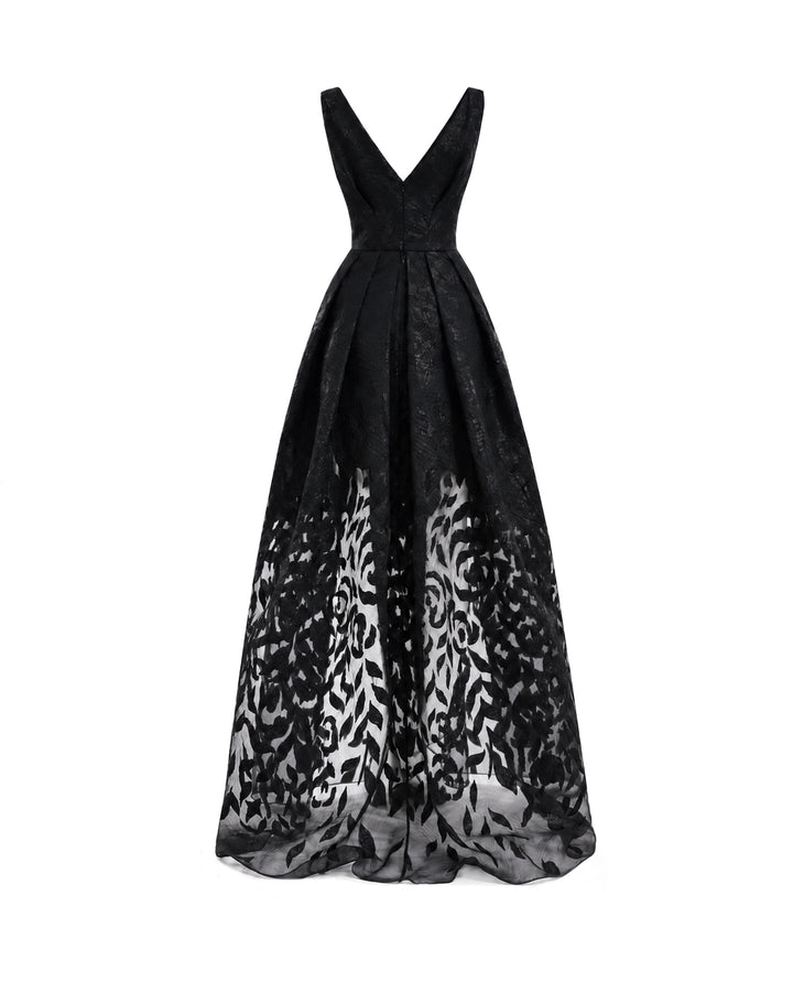 V-Neck Jacquard Dress