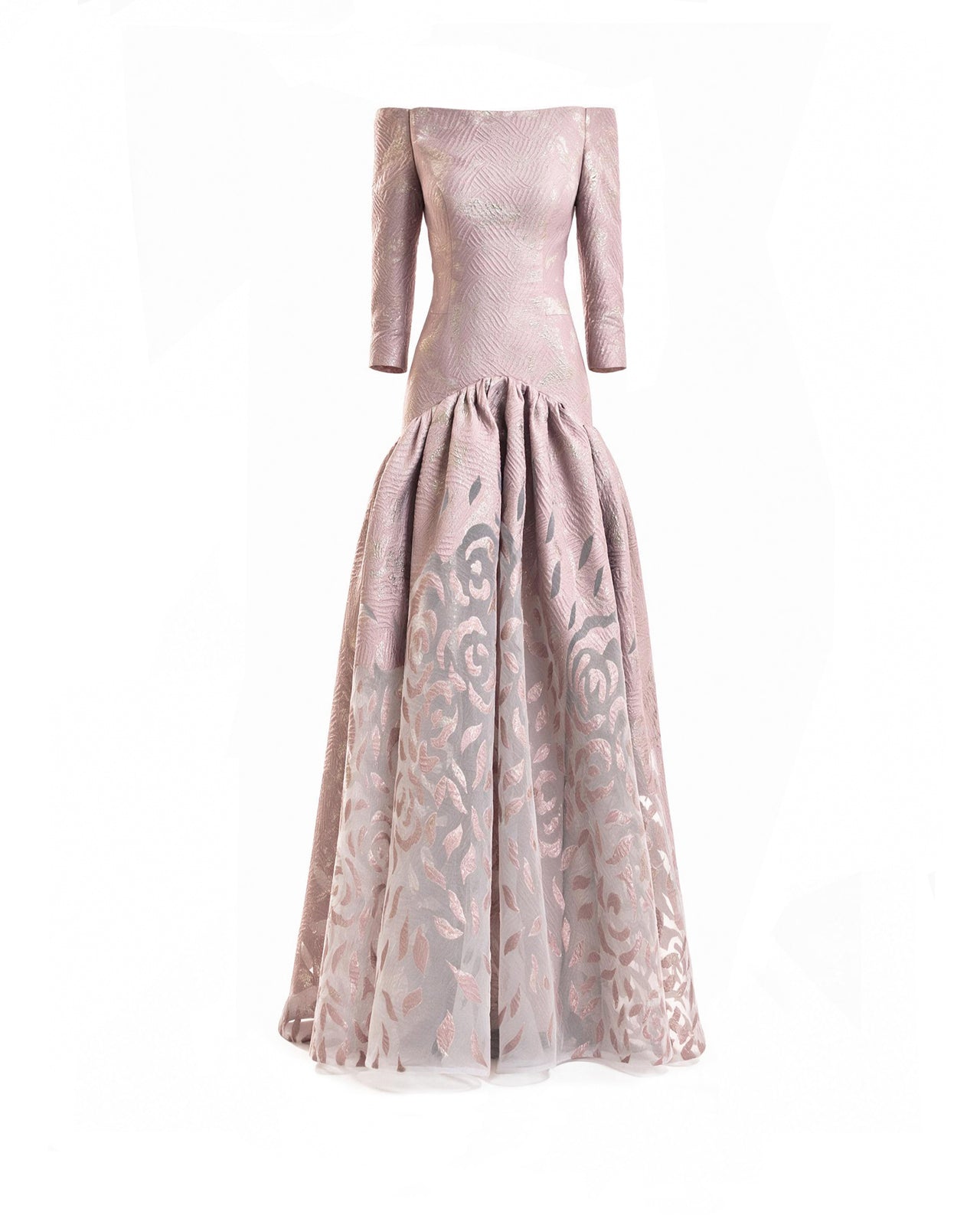 Off-Shoulder Jacquard Dress