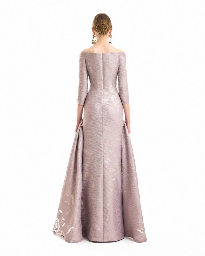 Off-Shoulder Jacquard Dress