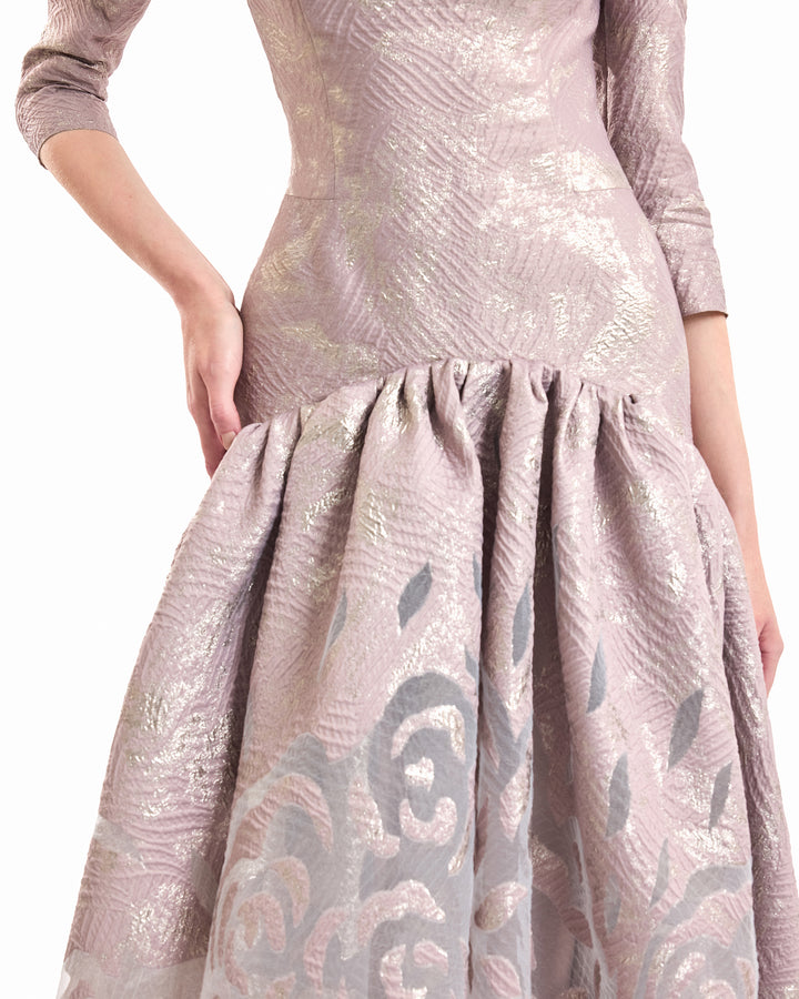 Off-Shoulder Jacquard Dress