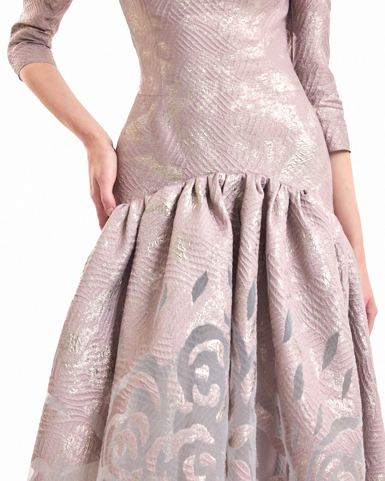 Off-Shoulder Jacquard Dress