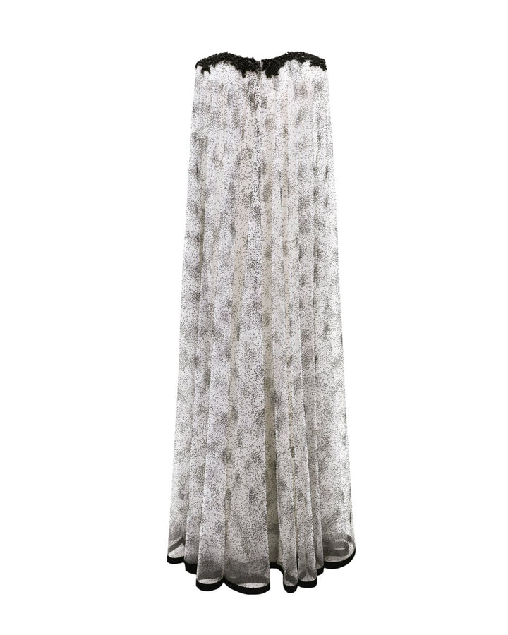 Draped Shoulder Flower Kaftan - Gemy Maalouf