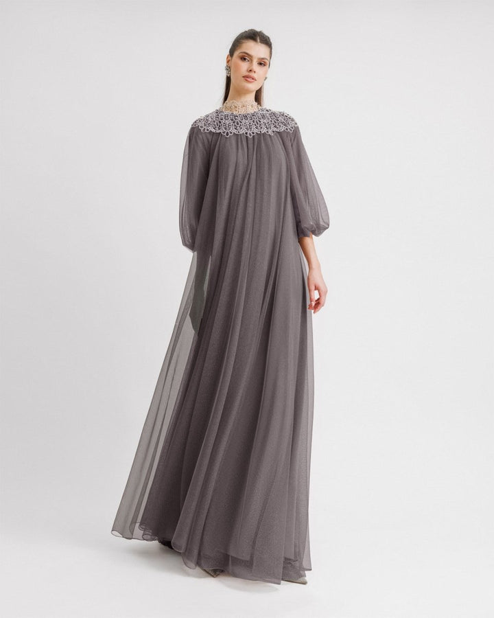 Loose - Cut Grey Kaftan - Gemy Maalouf