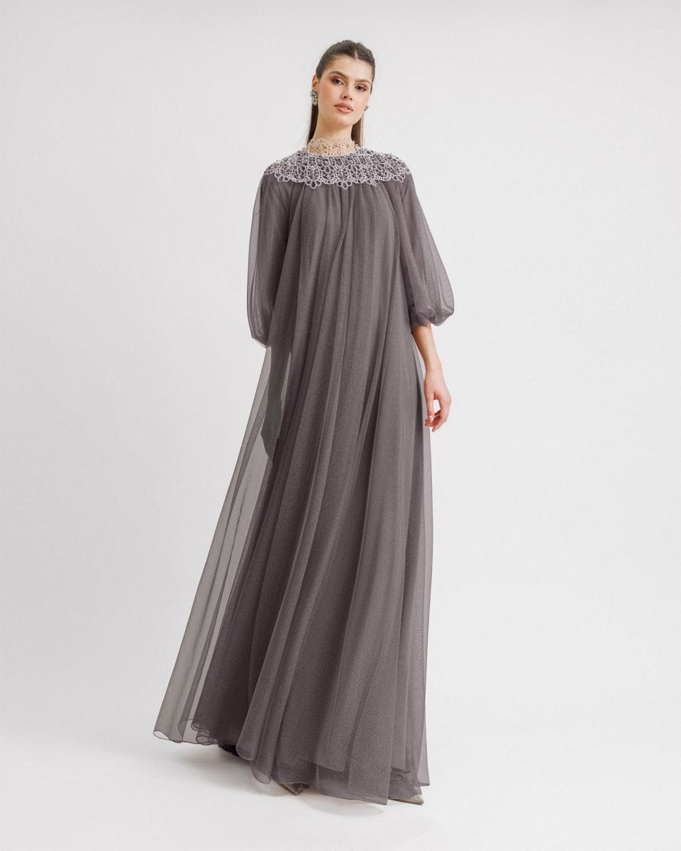 Loose - Cut Grey Kaftan - Gemy Maalouf
