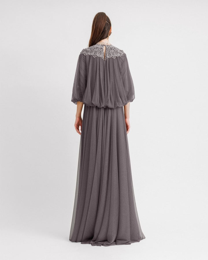 Loose - Cut Grey Kaftan - Gemy Maalouf