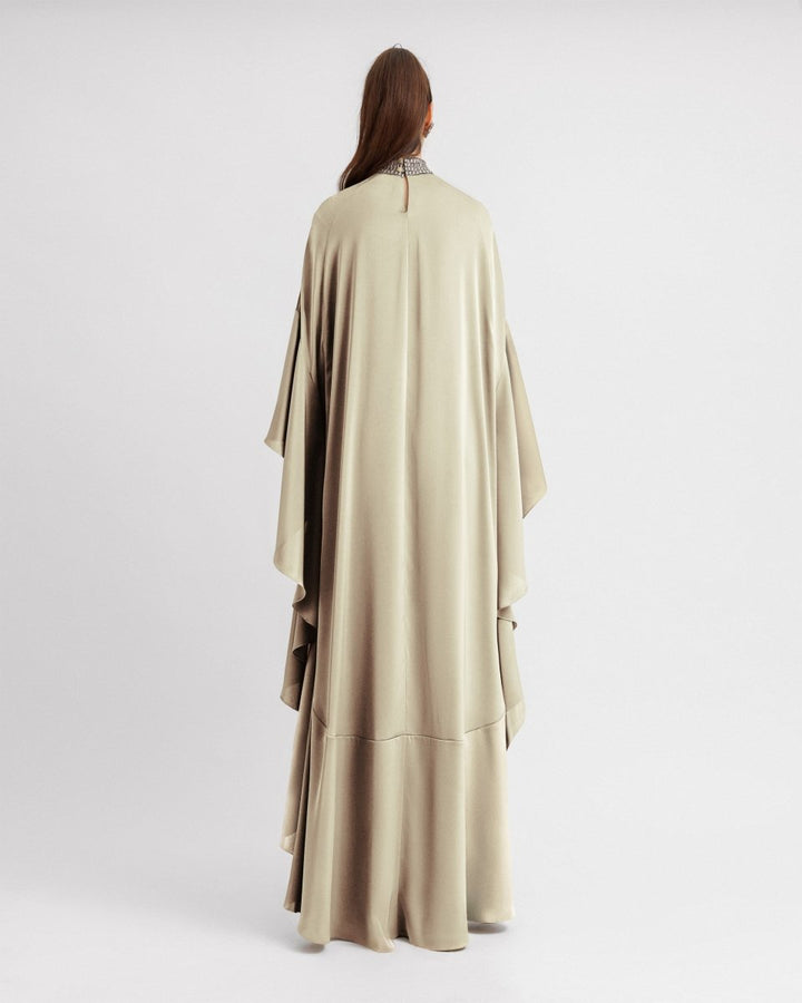 Beaded Cream Kaftan - Gemy Maalouf