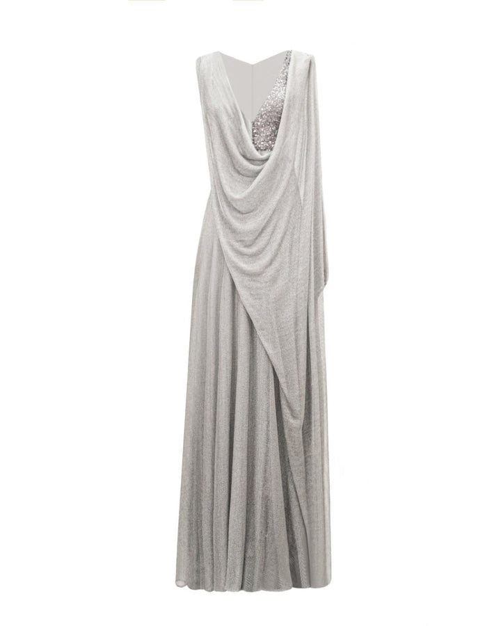 Beaded V - neckline dress - Gemy Maalouf