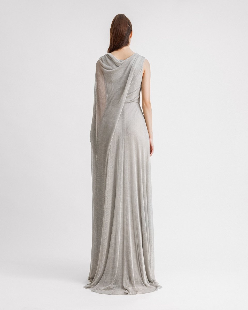 Beaded V - neckline dress - Gemy Maalouf