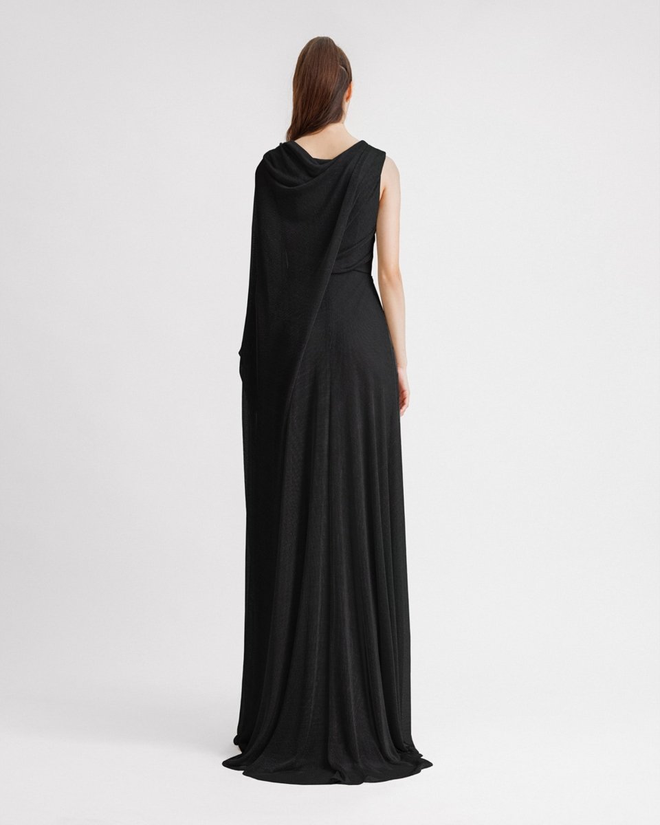Beaded V - neckline Dress - Gemy Maalouf