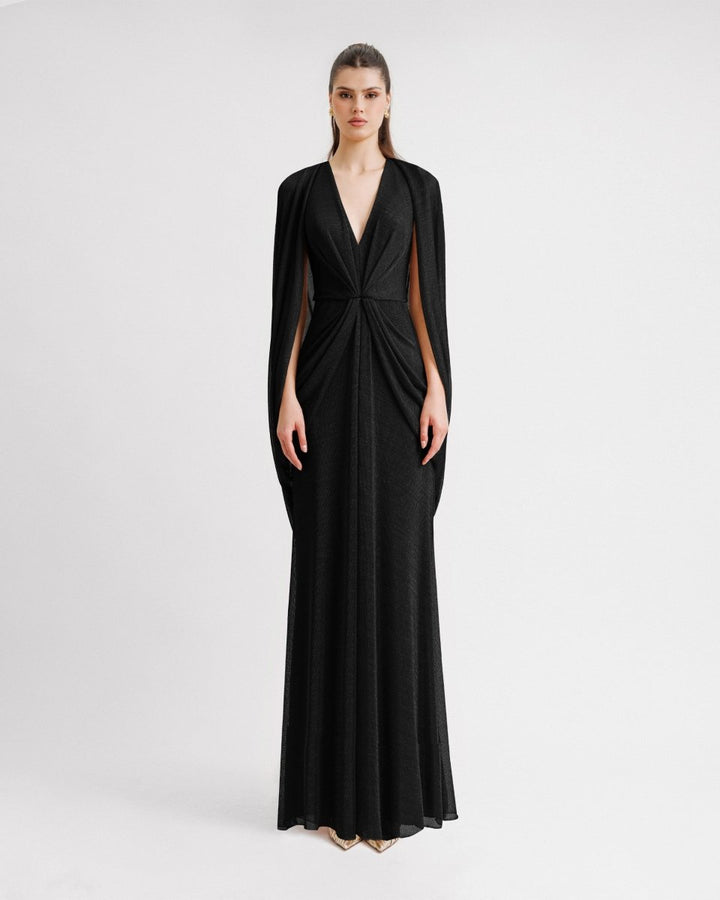 V - Neckline Draped Dress - Gemy Maalouf