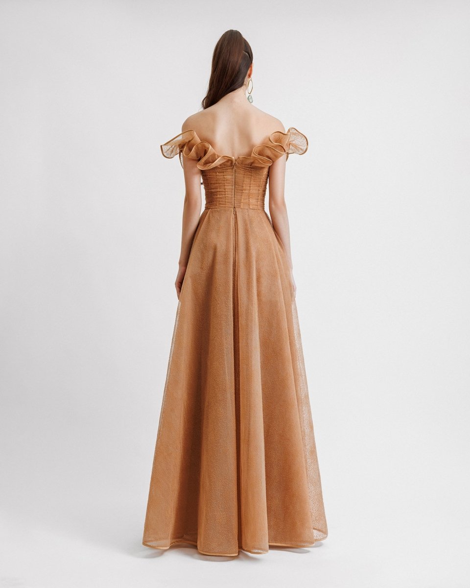 Off - The - Shoulders Layered Ruffles Dress - Gemy Maalouf