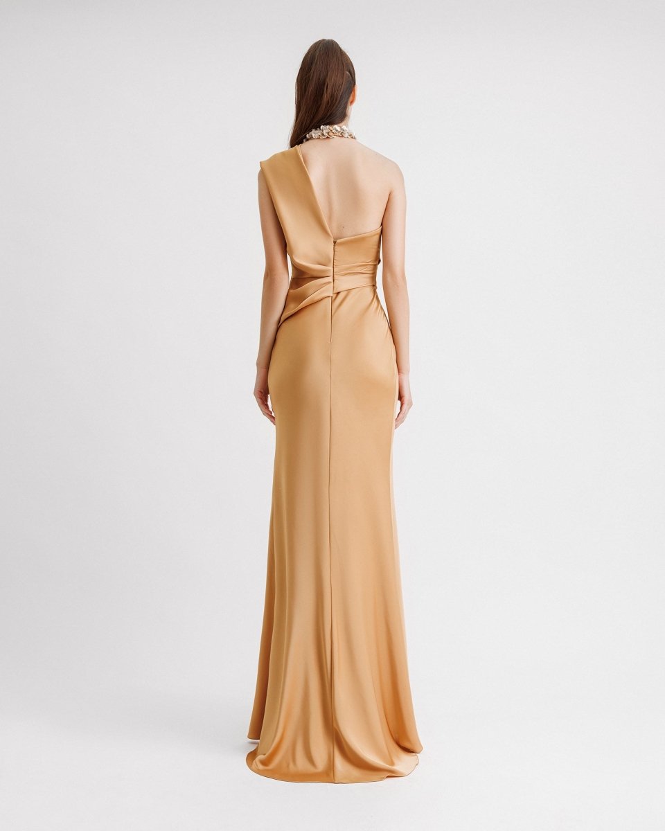 One - Shoulder Draped Dress - Gemy Maalouf