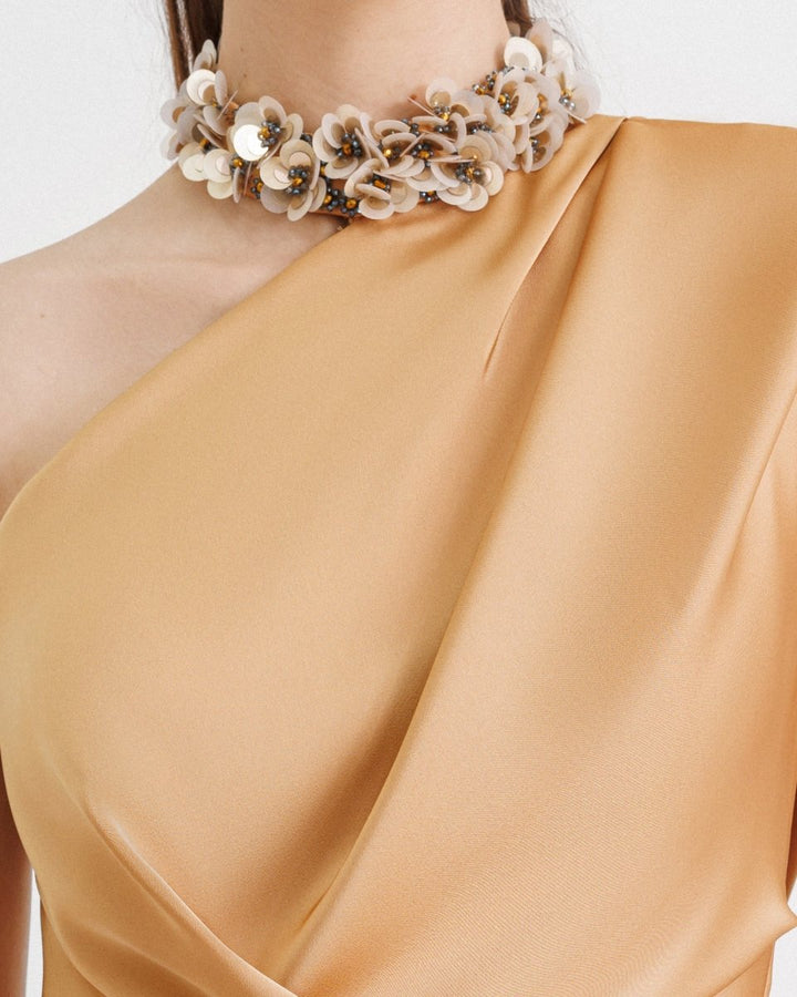 One - Shoulder Draped Dress - Gemy Maalouf