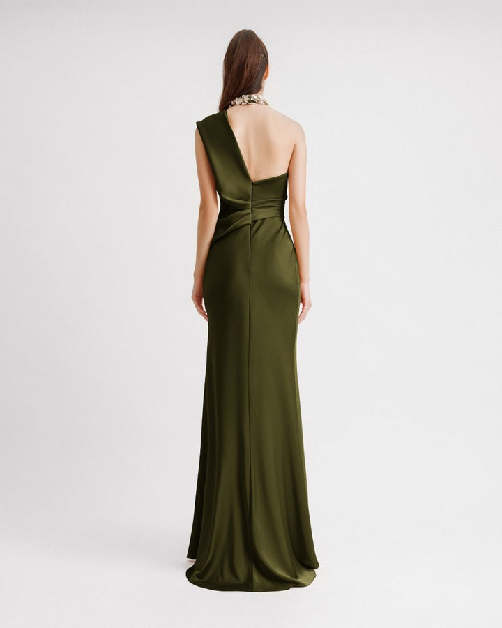 One - Shoulder Draped Dress - Gemy Maalouf