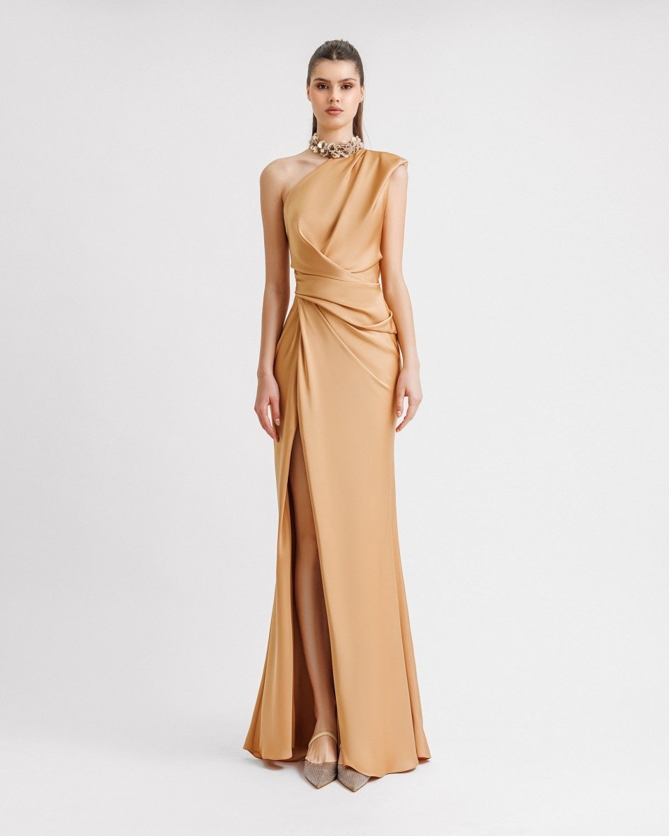 One - Shoulder Draped Dress - Gemy Maalouf