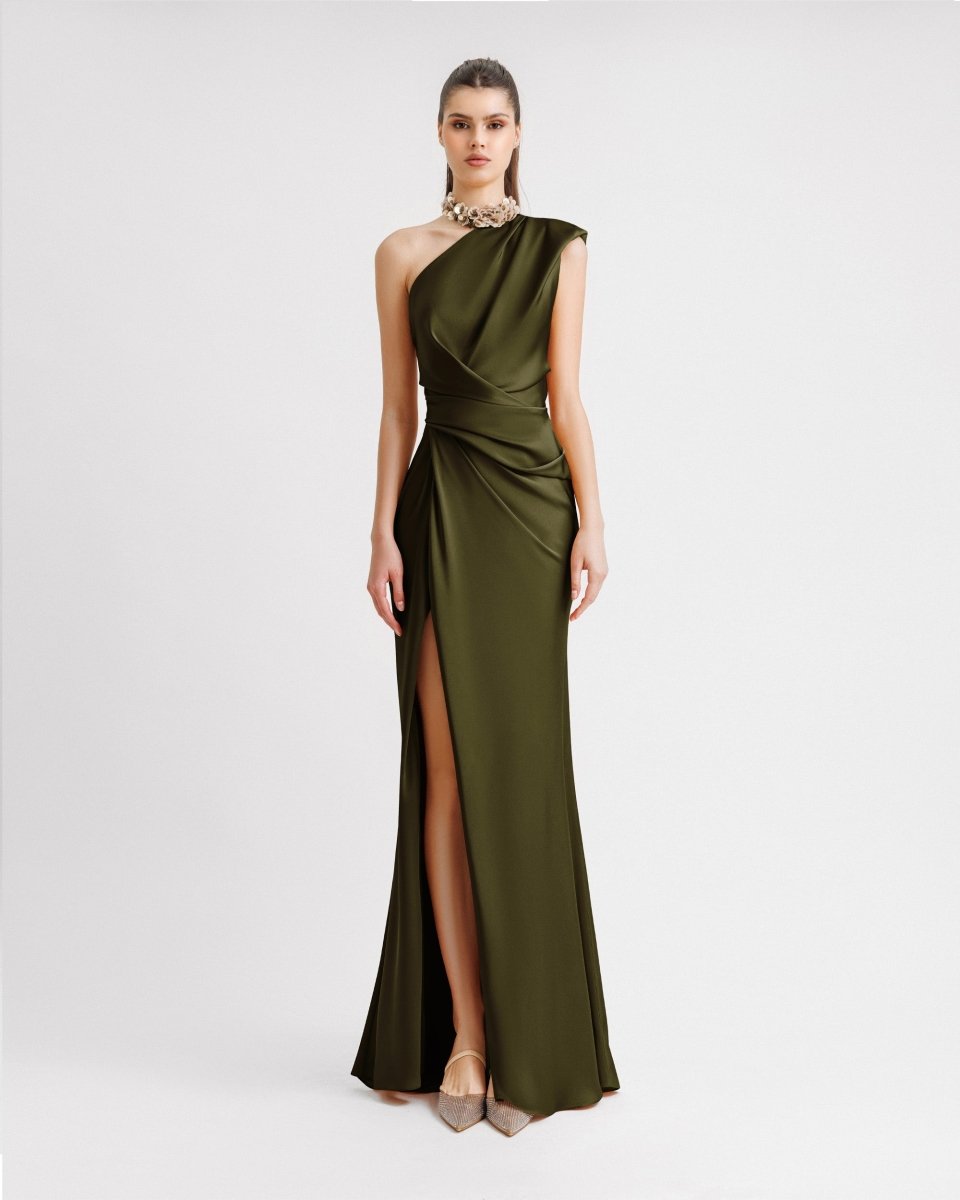 One - Shoulder Draped Dress - Gemy Maalouf