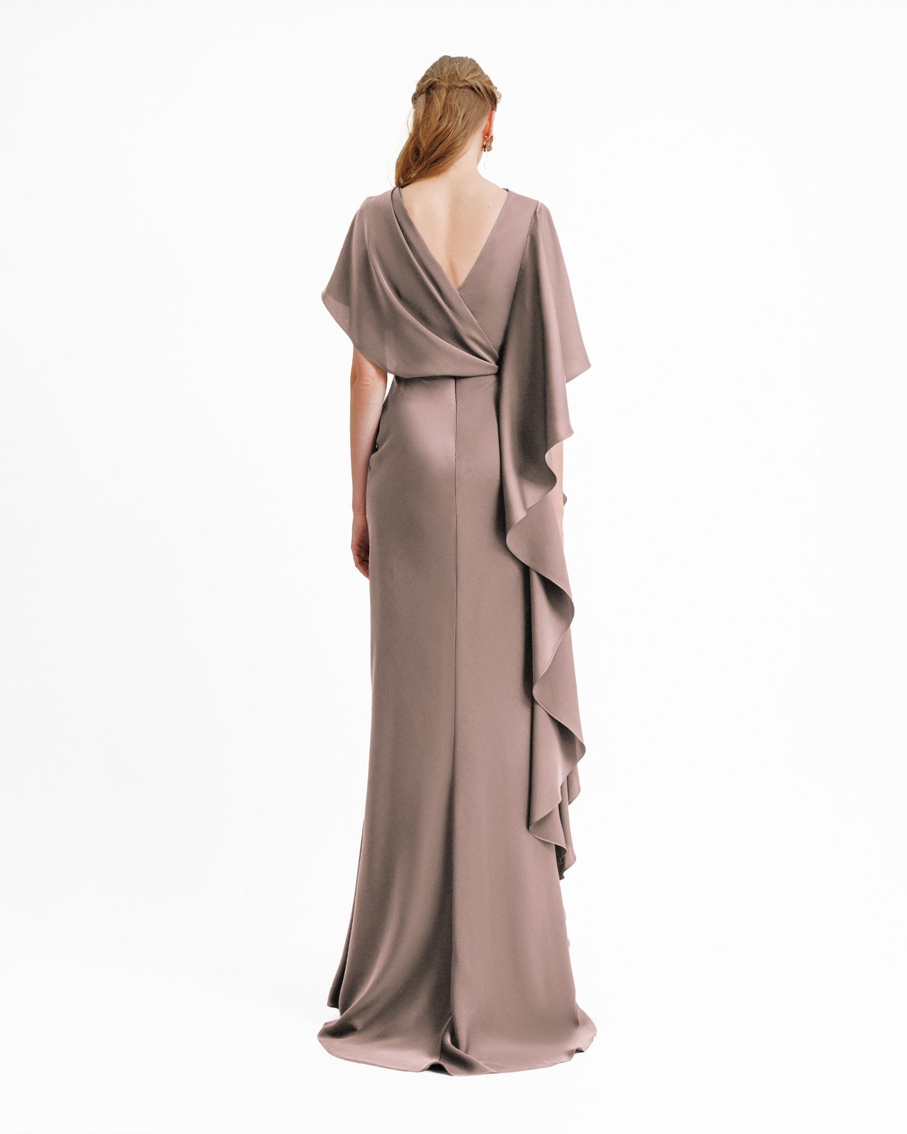 Asymmetrical Ruffled Draped Dress