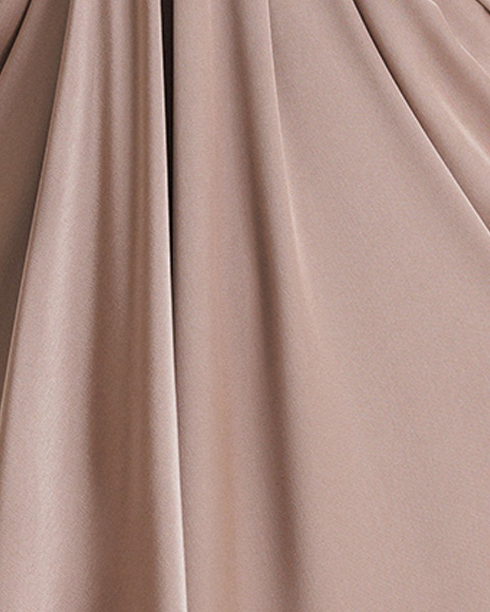 V - neckline Taupe Dress - Gemy Maalouf