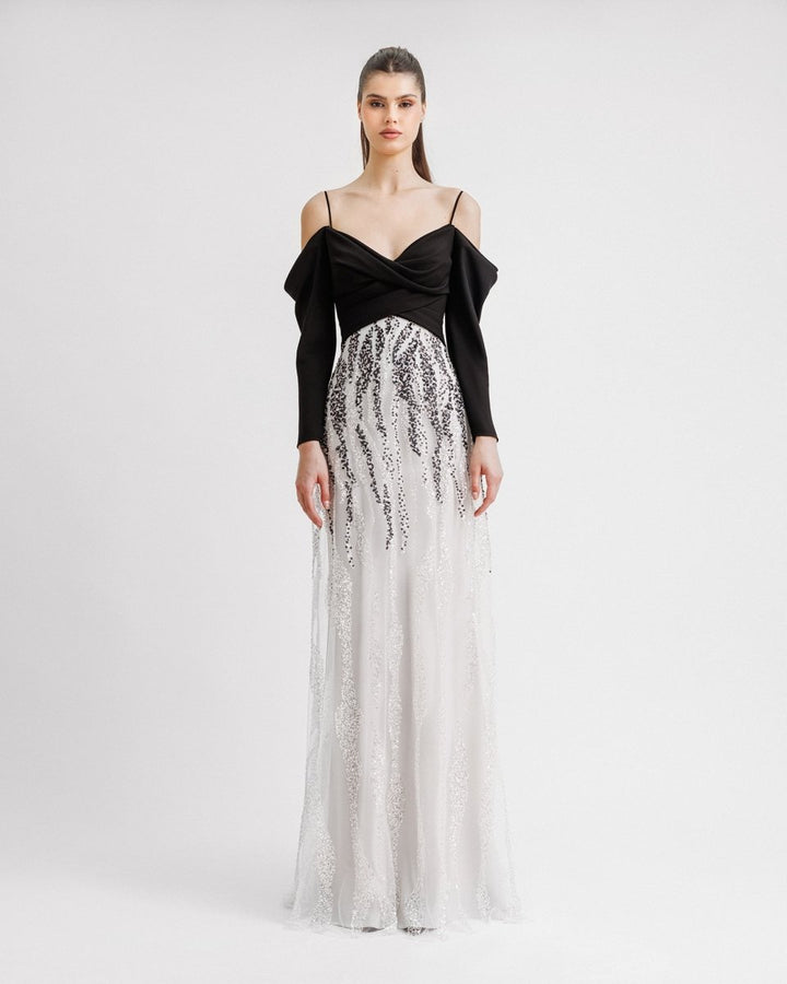 Off - The - Shoulder Draped Dress - Gemy Maalouf