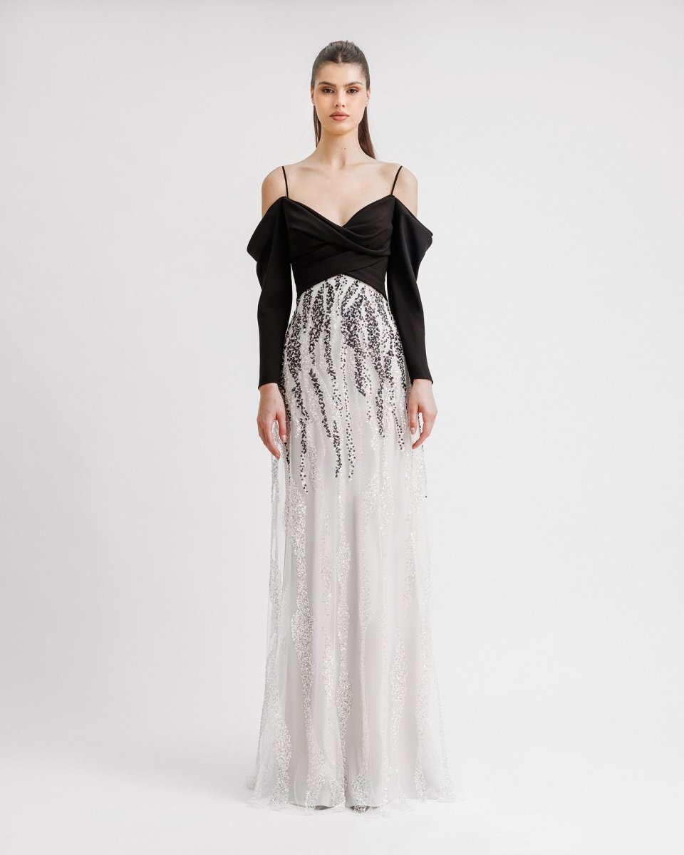 Off - The - Shoulder Draped Dress - Gemy Maalouf