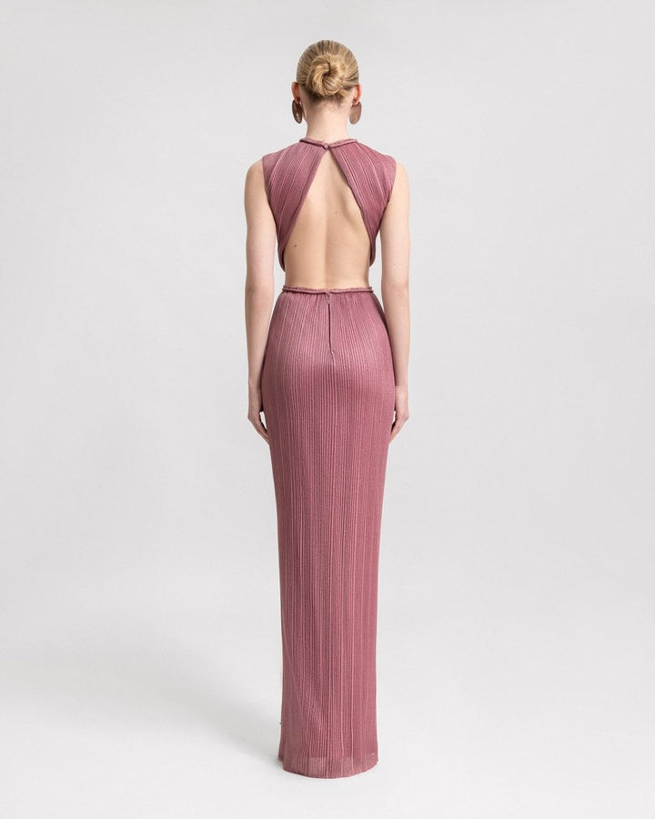 Slim - Cut Dress with Cut - Outs - Gemy Maalouf