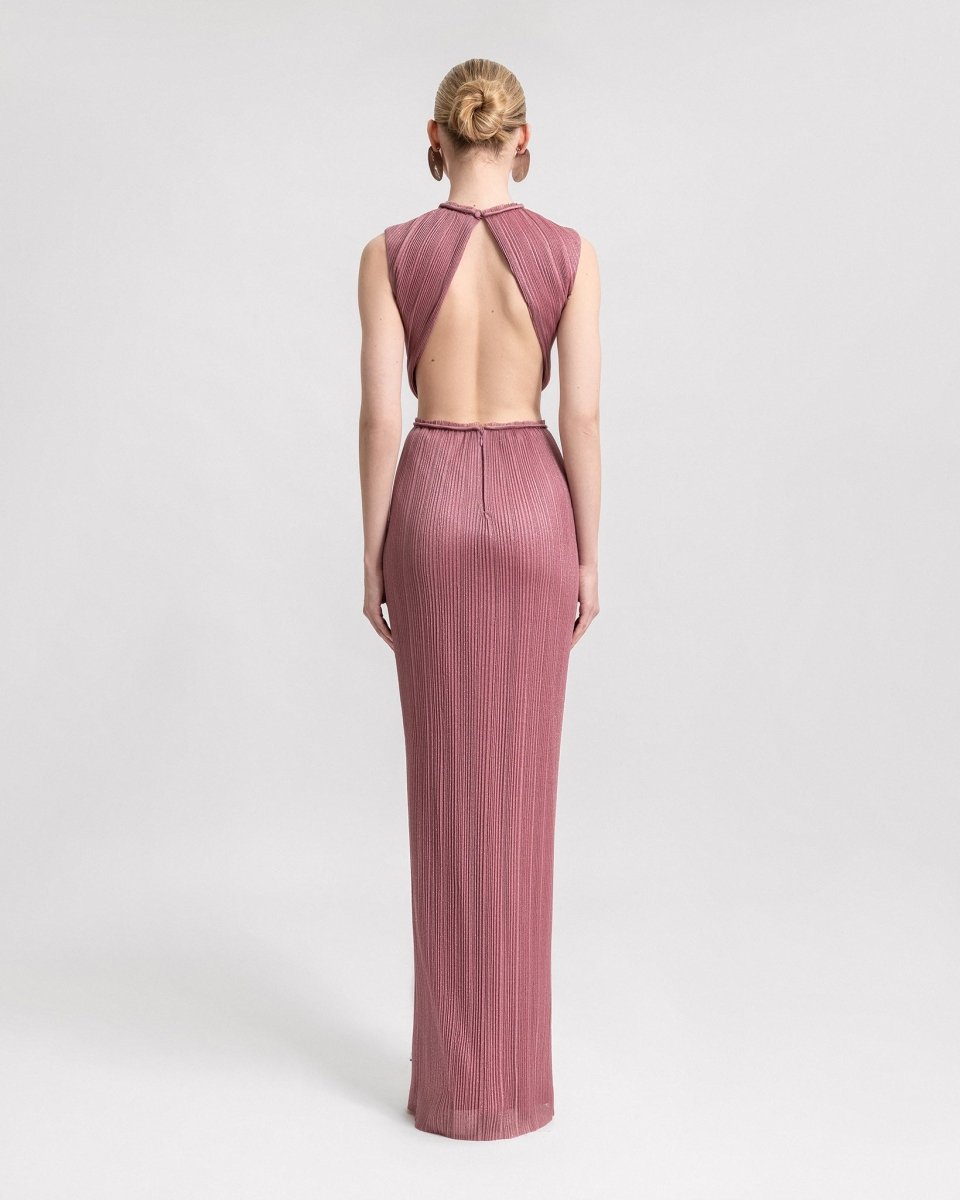 Slim - Cut Dress with Cut - Outs - Gemy Maalouf