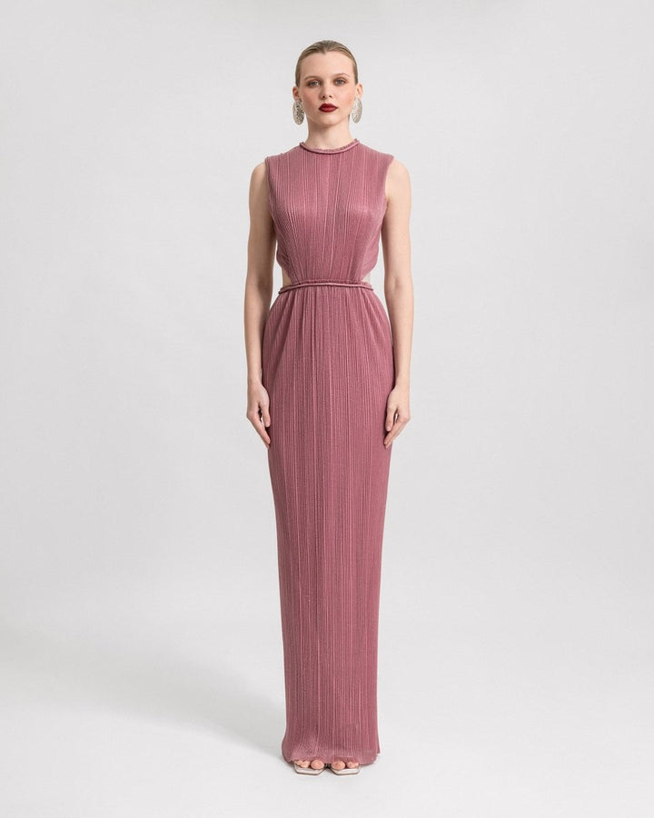 Slim - Cut Dress with Cut - Outs - Gemy Maalouf