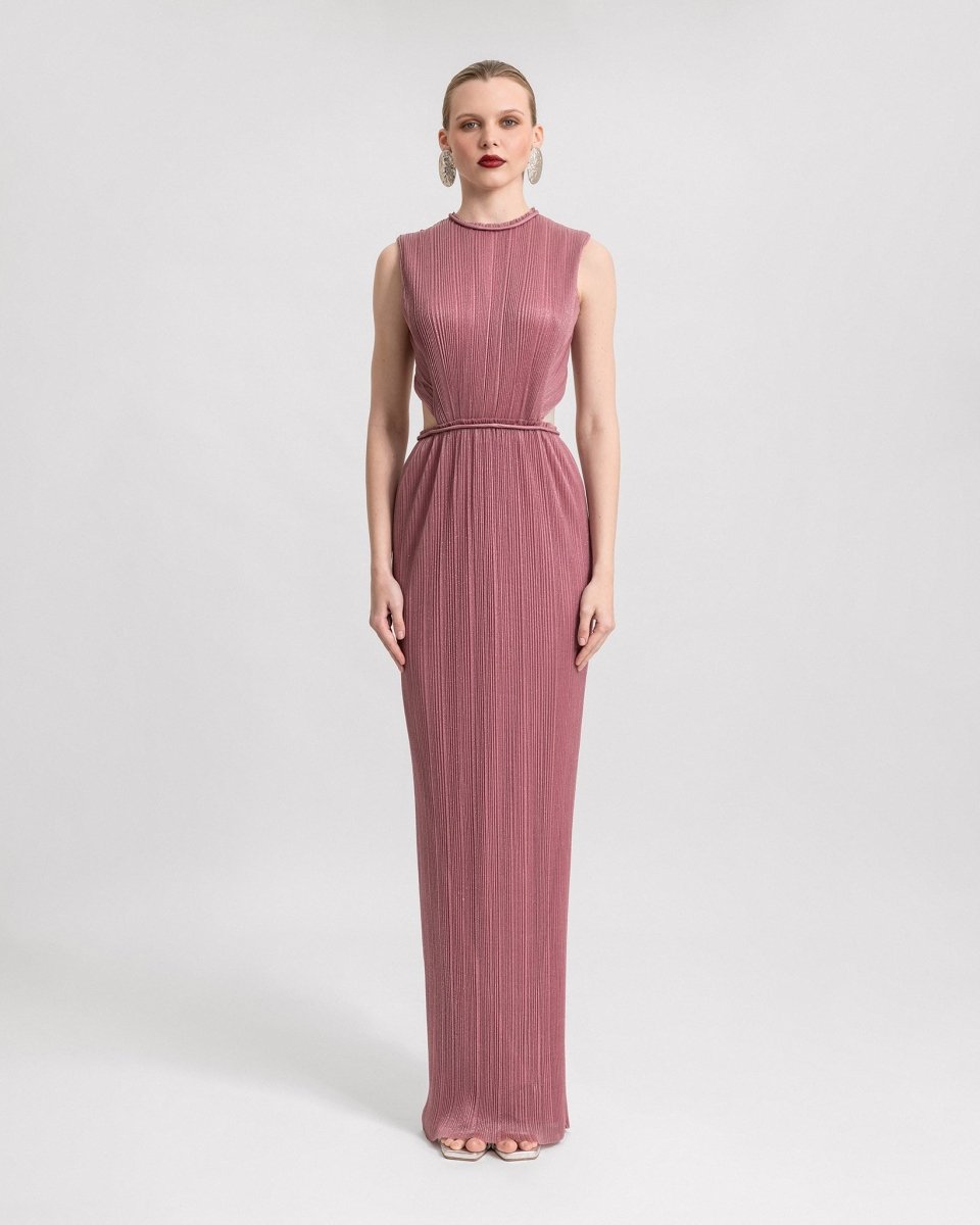 Slim - Cut Dress with Cut - Outs - Gemy Maalouf