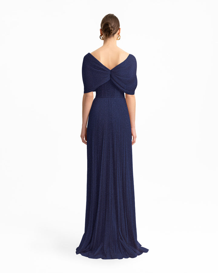 Asymmetrical Draped Neckline Dress