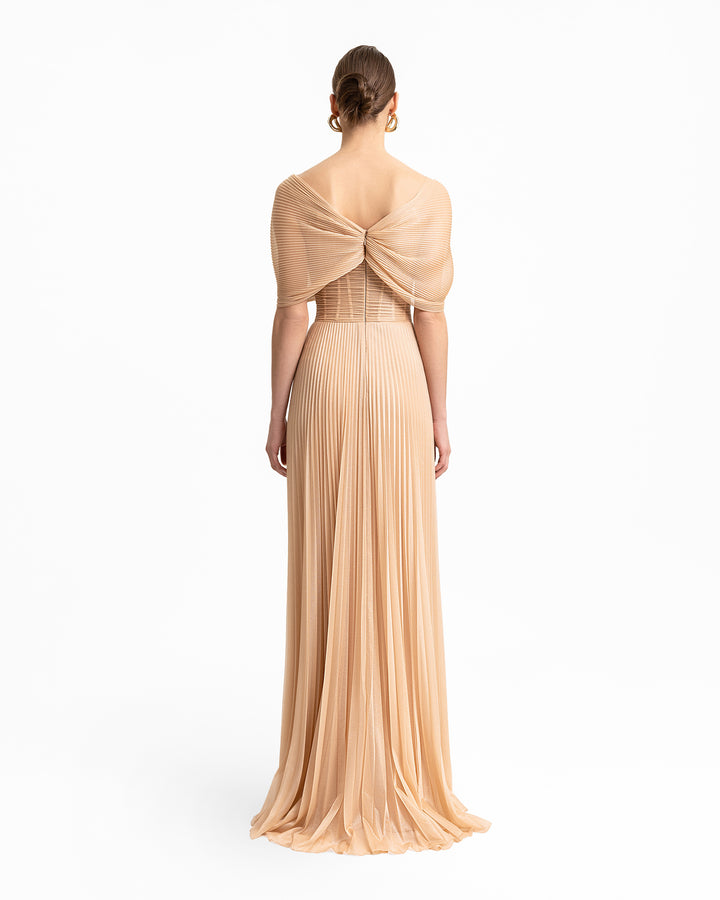 Asymmetrical Draped Neckline Dress