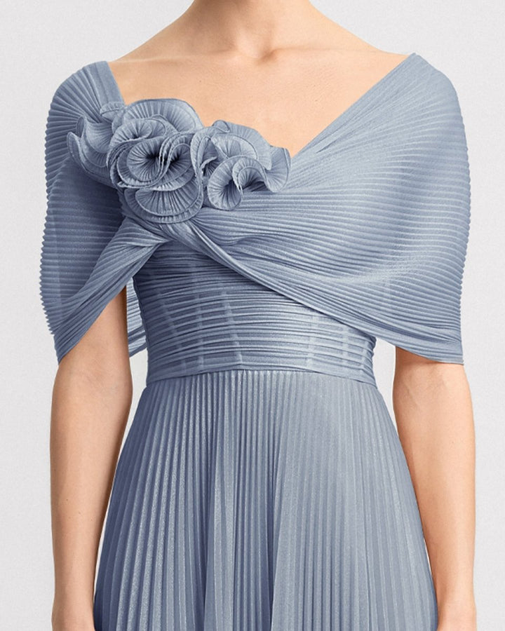 Asymmetrical Draped Neckline Dress - Gemy Maalouf