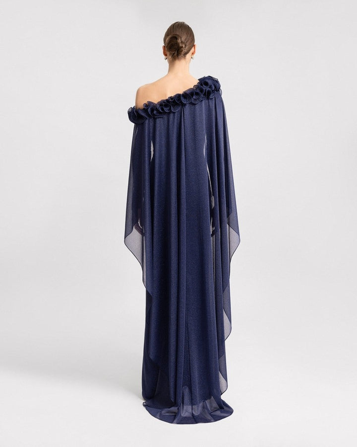 Asymmetrical Floral - Neckline Dress - Gemy Maalouf