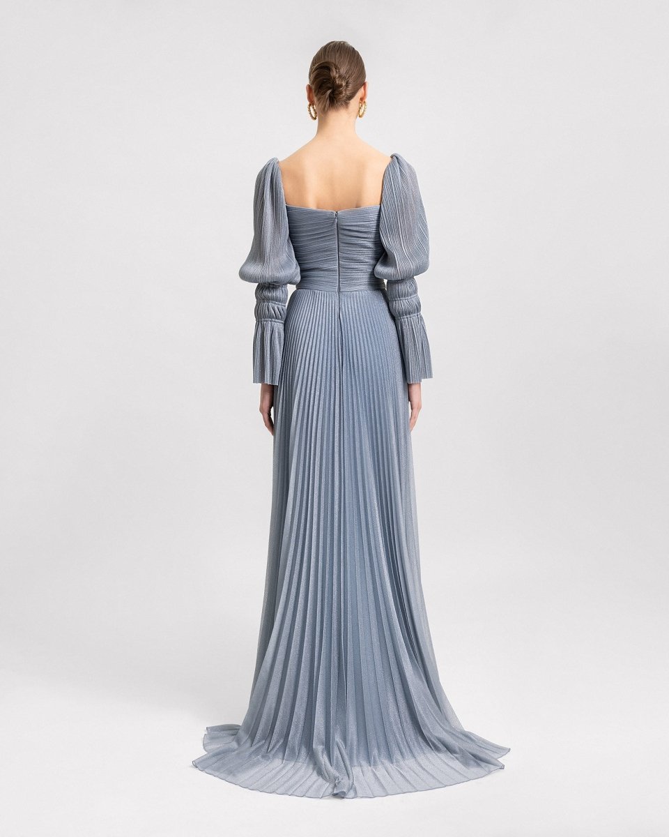 Puff Sleeve and Flowy Skirt Dress - Gemy Maalouf