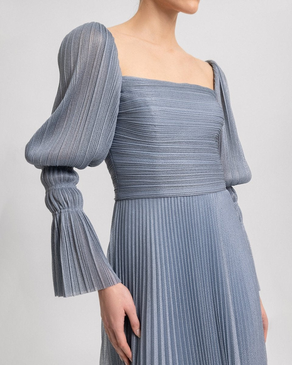 Puff Sleeve and Flowy Skirt Dress - Gemy Maalouf