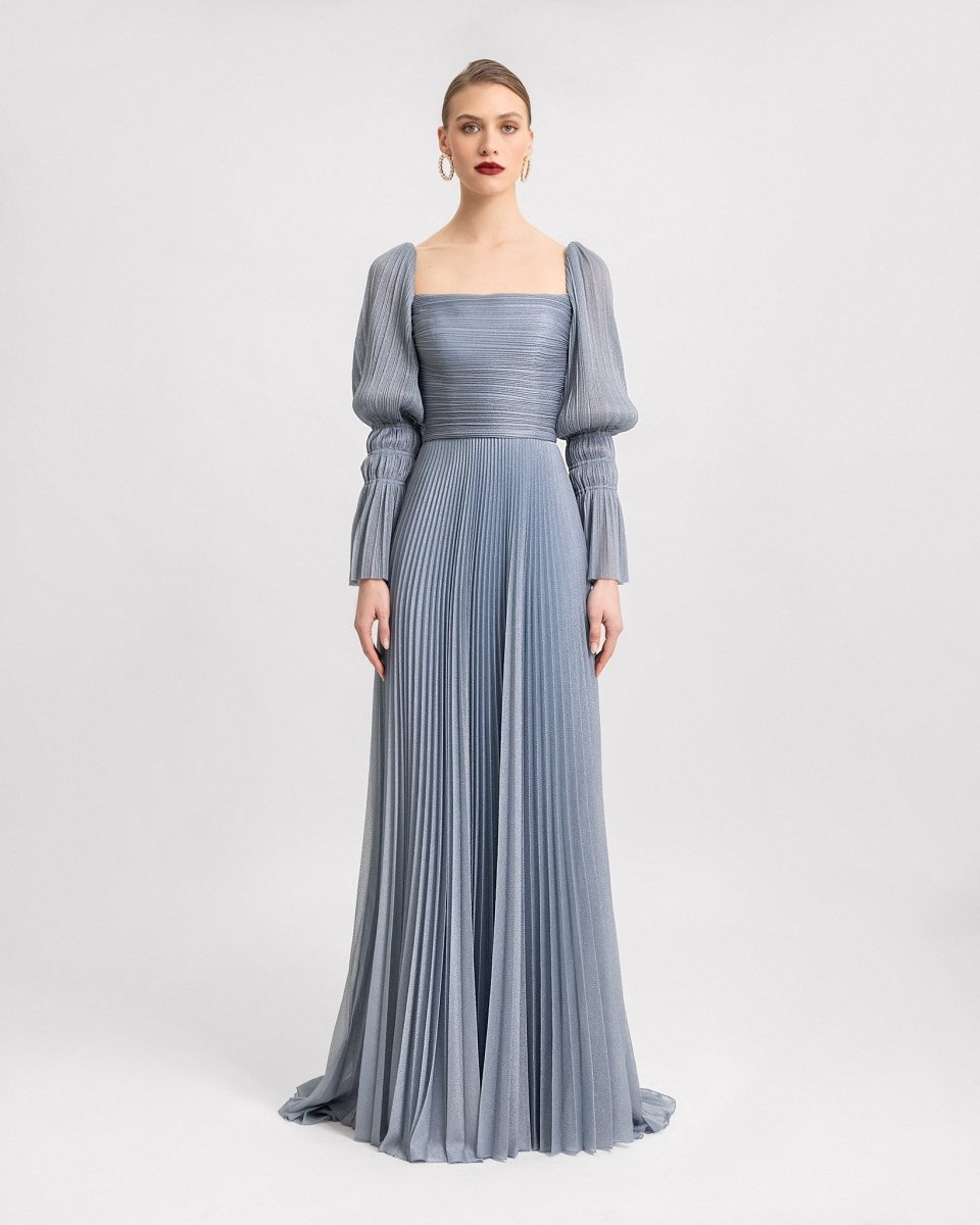 Puff Sleeve and Flowy Skirt Dress - Gemy Maalouf