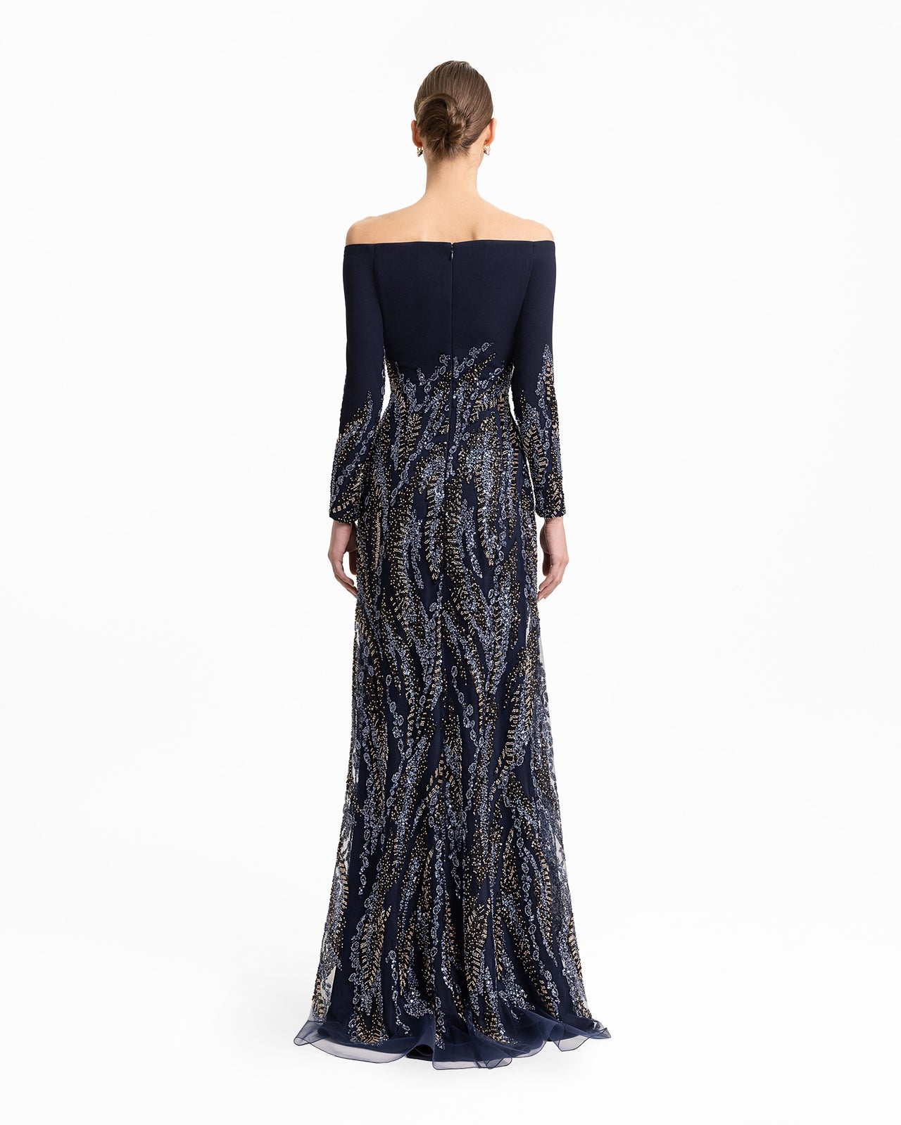 Long Sleeves Beaded Dress