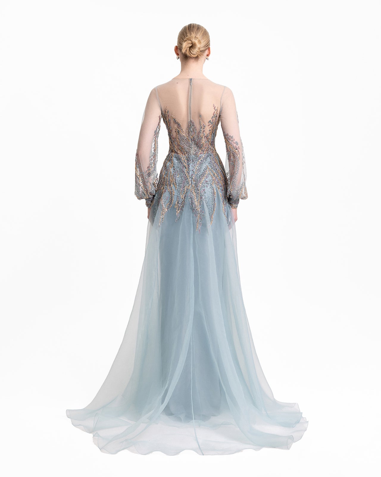Gemy Maalouf | Evening Dresses | Beaded Sheer Sleeves Dress Gemy Maalouf | Evening Dresses | Beaded Sheer Sleeves Dress