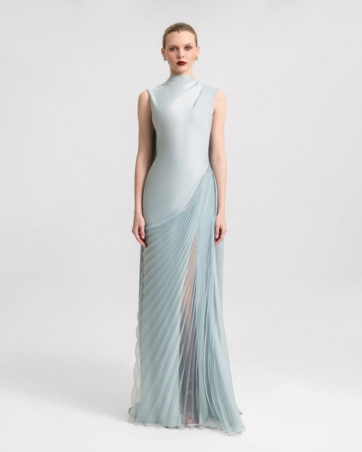 Asymmetrical Sheer Overskirt Dress - Gemy Maalouf