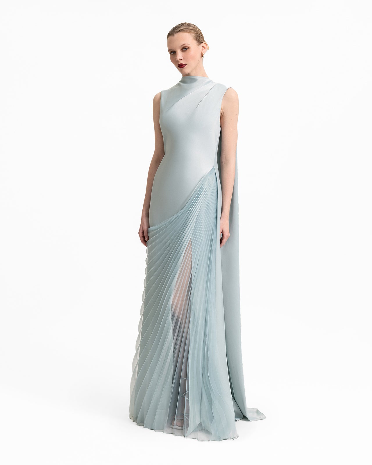 Asymmetrical Sheer Overskirt Dress